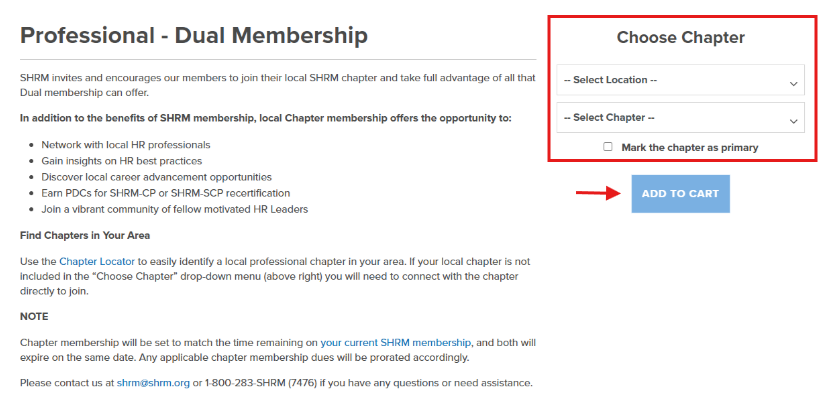 How to add a chapter membership