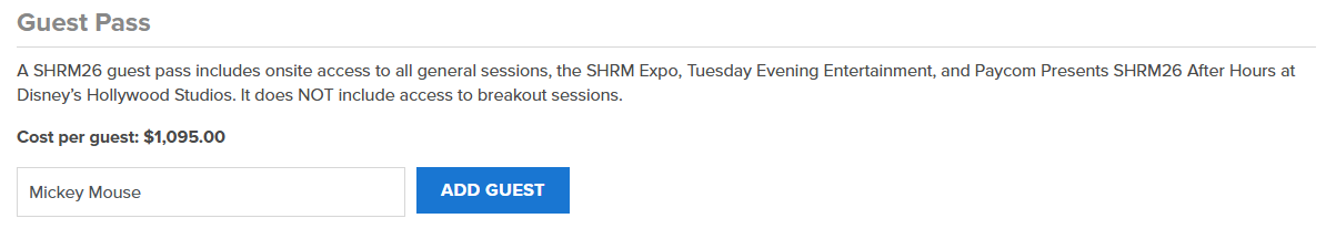 How to add a guest pass to your SHRM Annual Conference Registration?